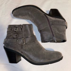 Nicole Grey Faux Suede Women’s Booties